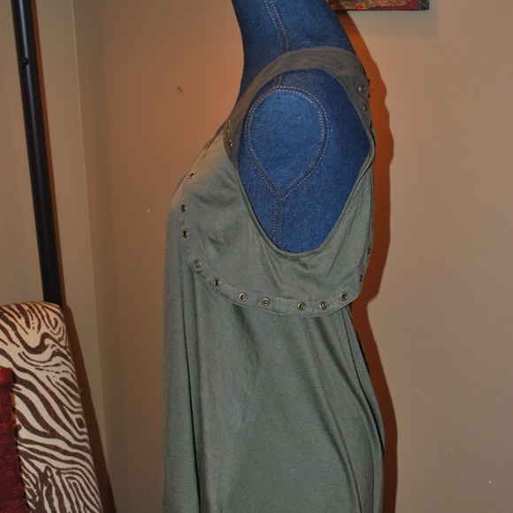 NWT Miss Me open back olive green tank - Picture 6 of 6
